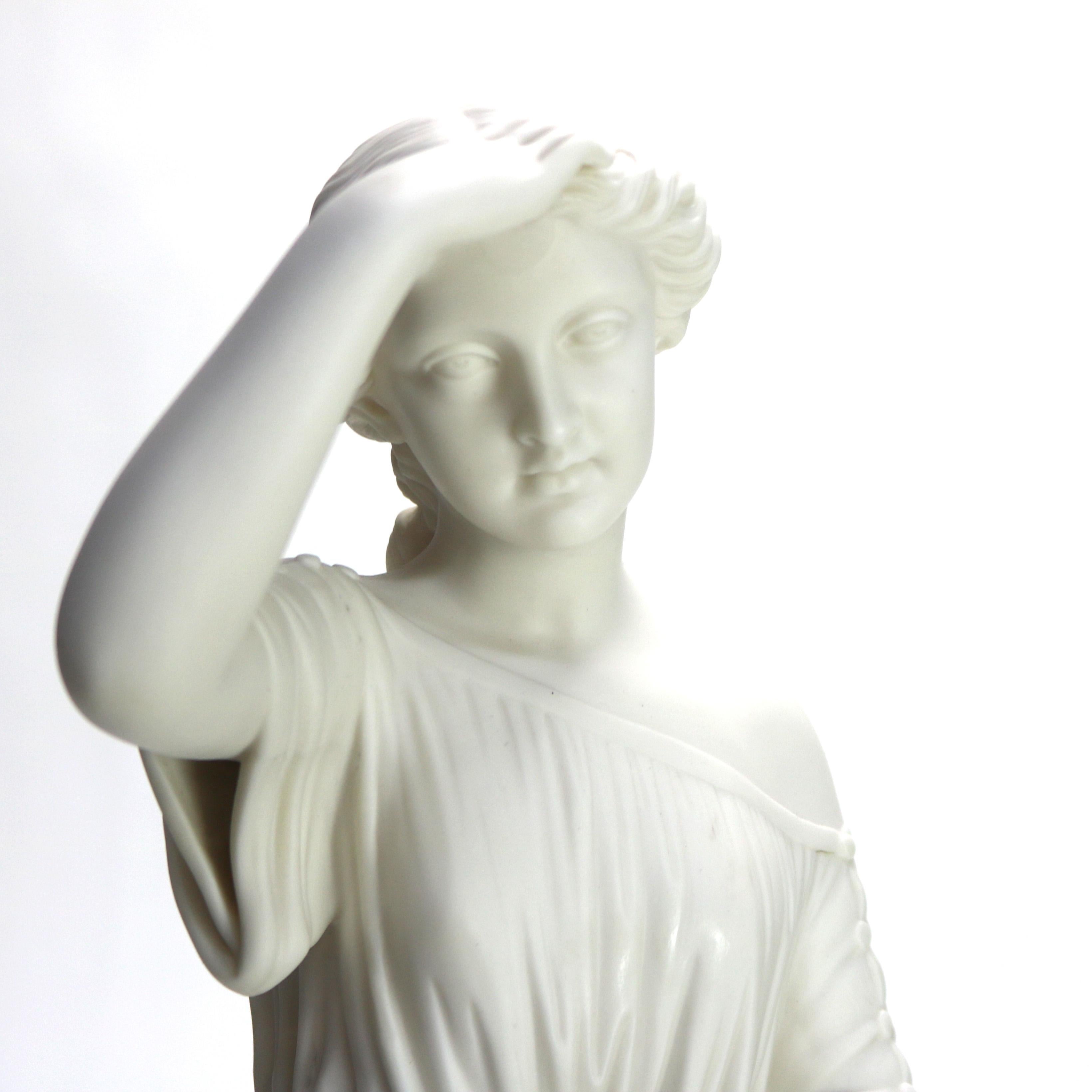 XIXe siècle Ancienne sculpture allégorique Parian Bisque Figure Sunshine signée par W. Brodi en vente