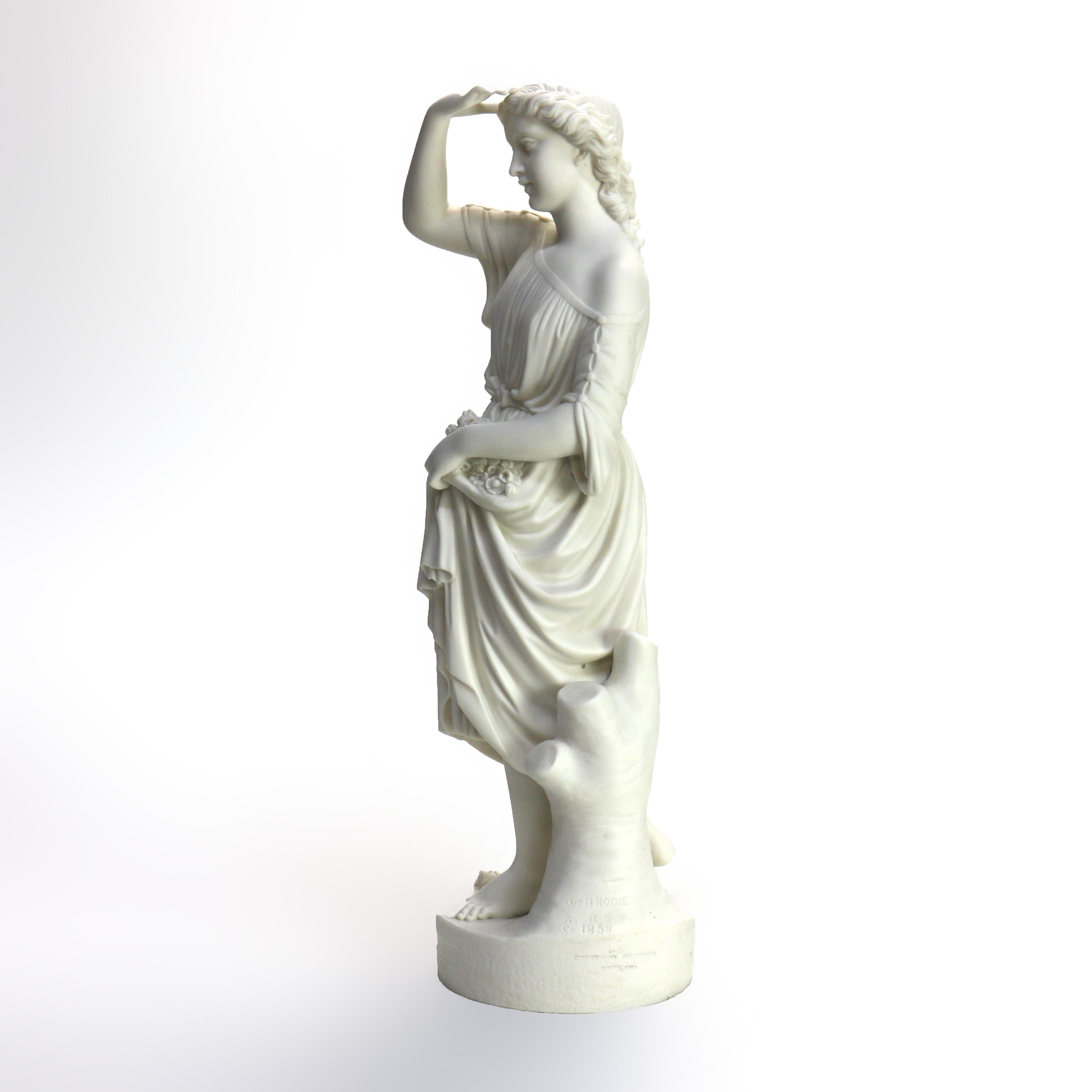Ancienne sculpture allégorique Parian Bisque Figure Sunshine signée par W. Brodi en vente 2