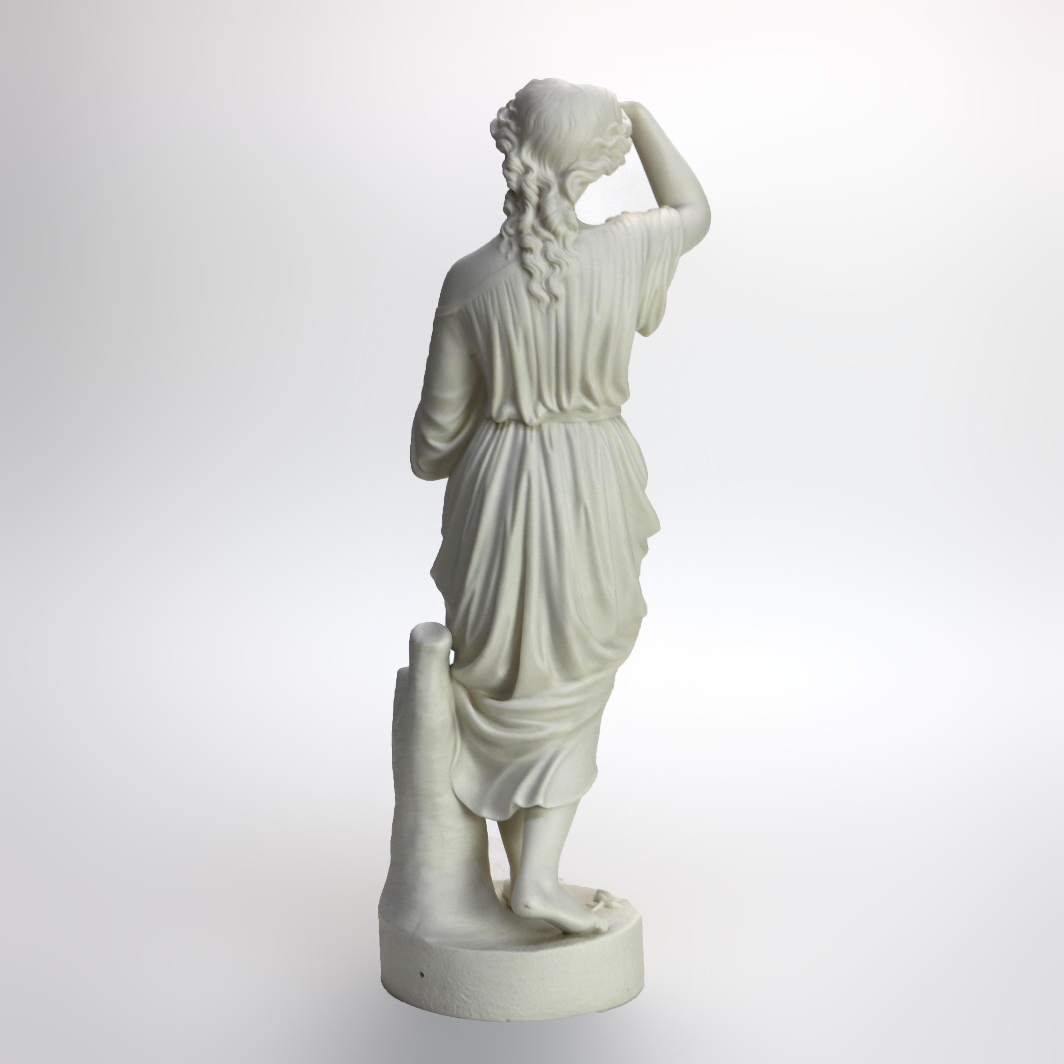 Ancienne sculpture allégorique Parian Bisque Figure Sunshine signée par W. Brodi en vente 4