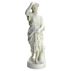 Antique Allegorical Parian Bisque Figure Sculpture “Sunshine” Signed By W. Brodi