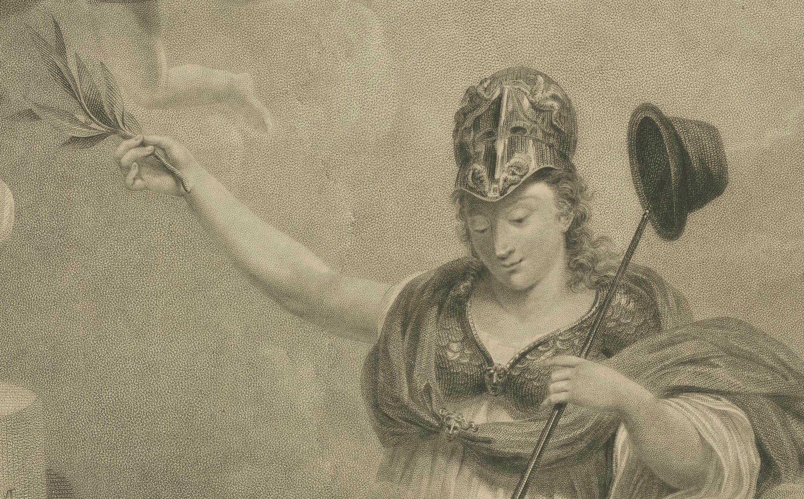 Antiker Allegorischer Druck zur Feier von König Willem I. der Niederlande, 1815 (Graviert) im Angebot