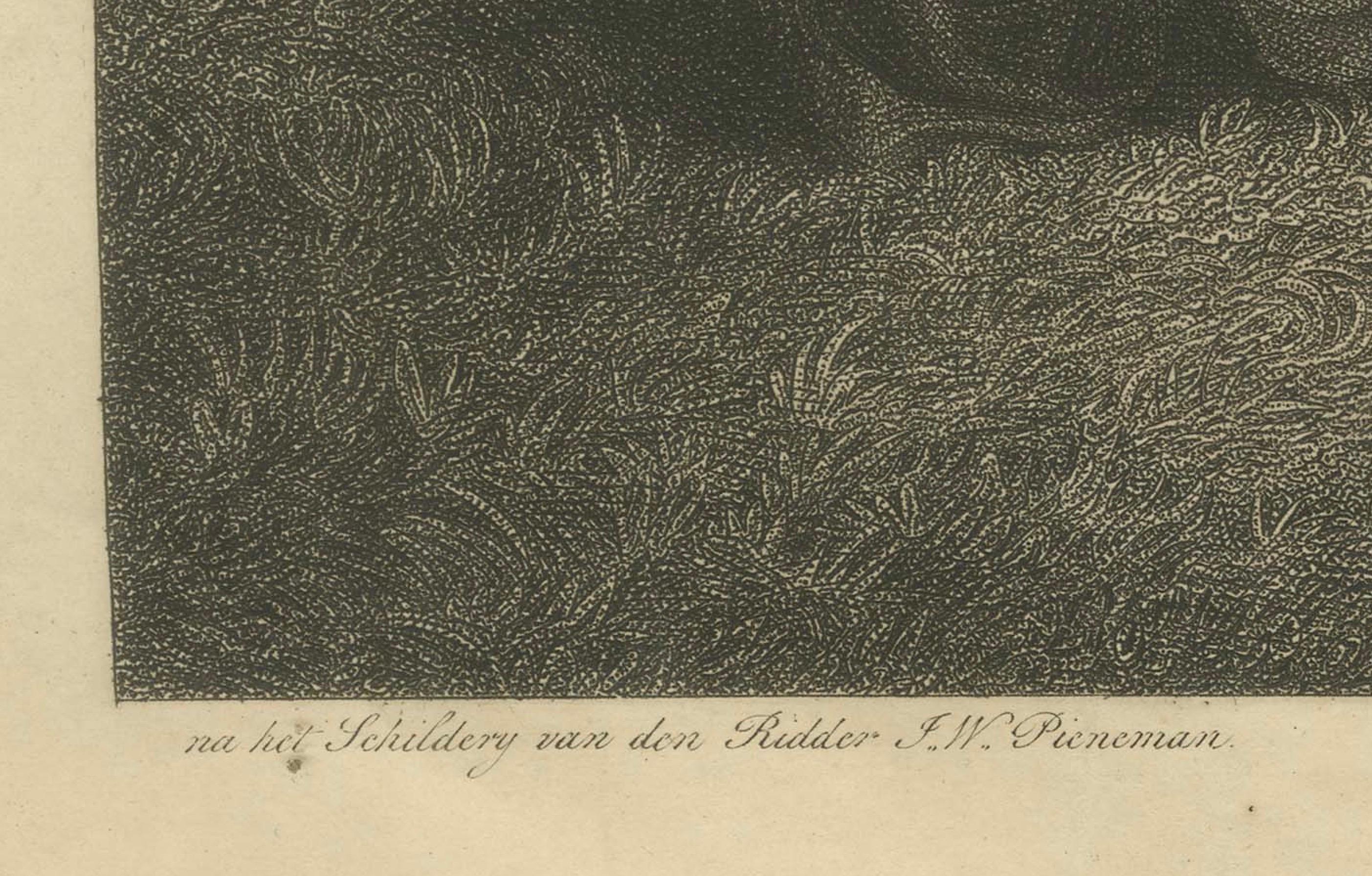 Antiker Allegorischer Druck zur Feier von König Willem I. der Niederlande, 1815 im Angebot 1