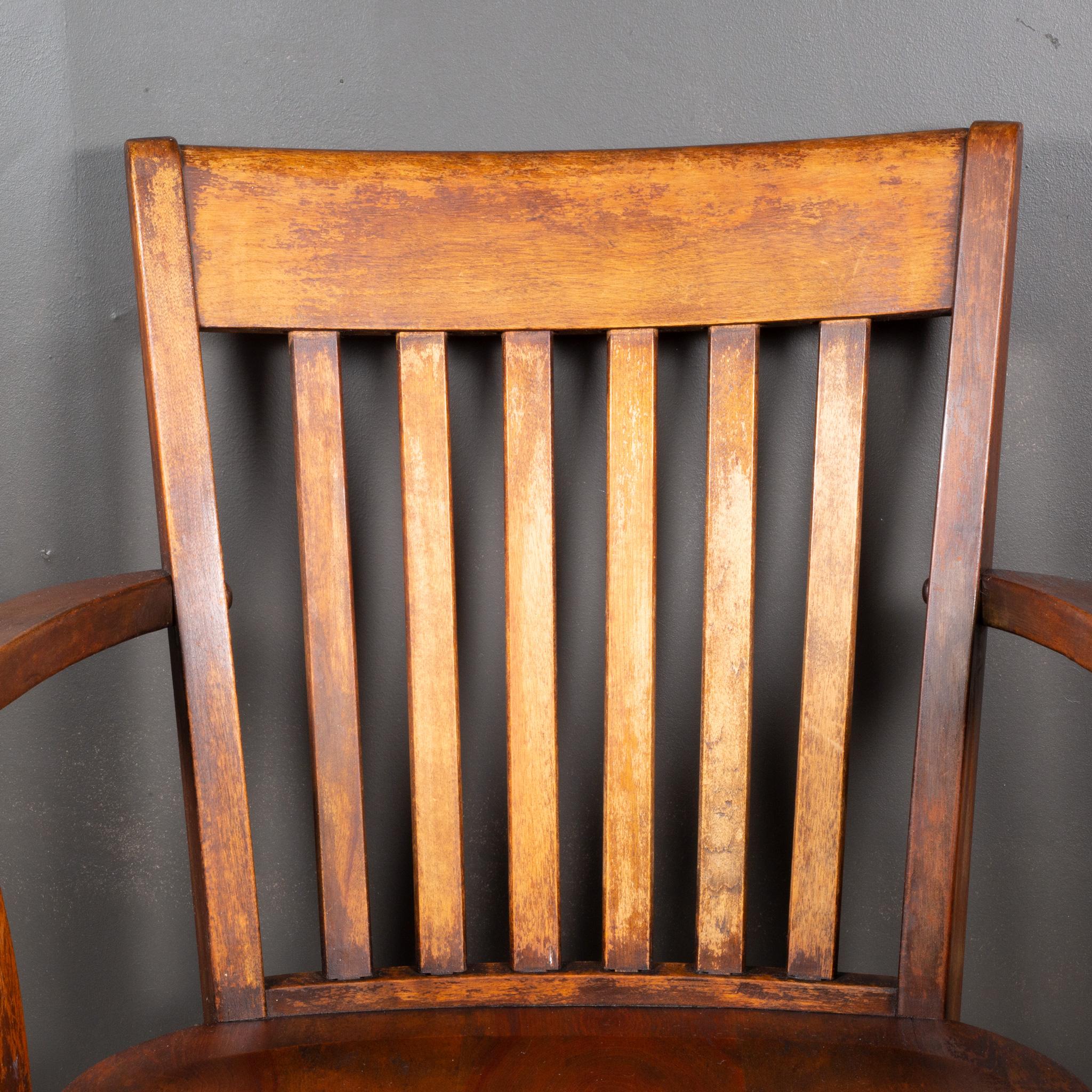 Silla de escritorio antigua Allen Chair Company de roble macizo c.1930-1956 en Bueno Estado en San Francisco, CA