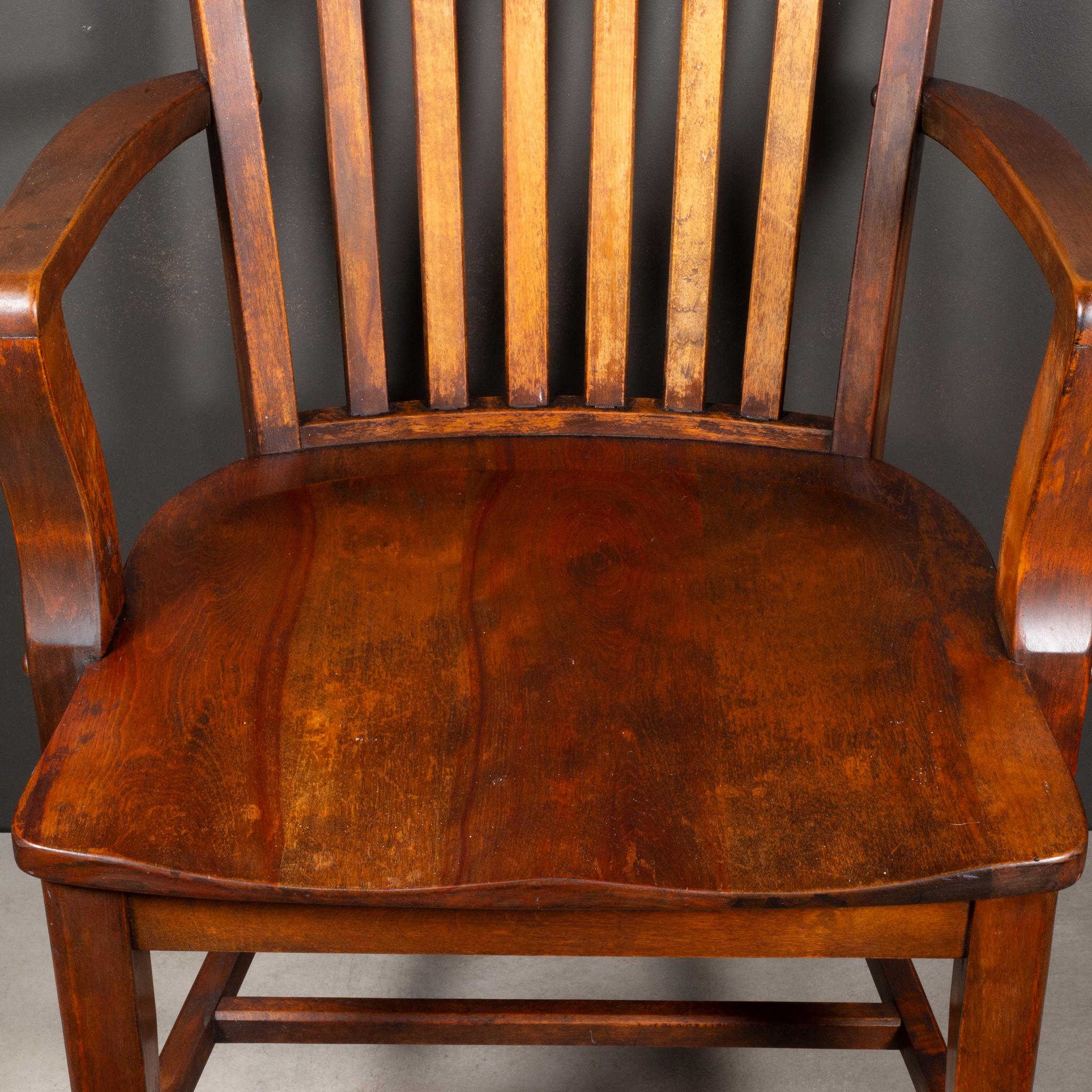Silla de escritorio antigua Allen Chair Company de roble macizo c.1930-1956 Roble