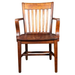 Silla de escritorio antigua Allen Chair Company de roble macizo c.1930-1956