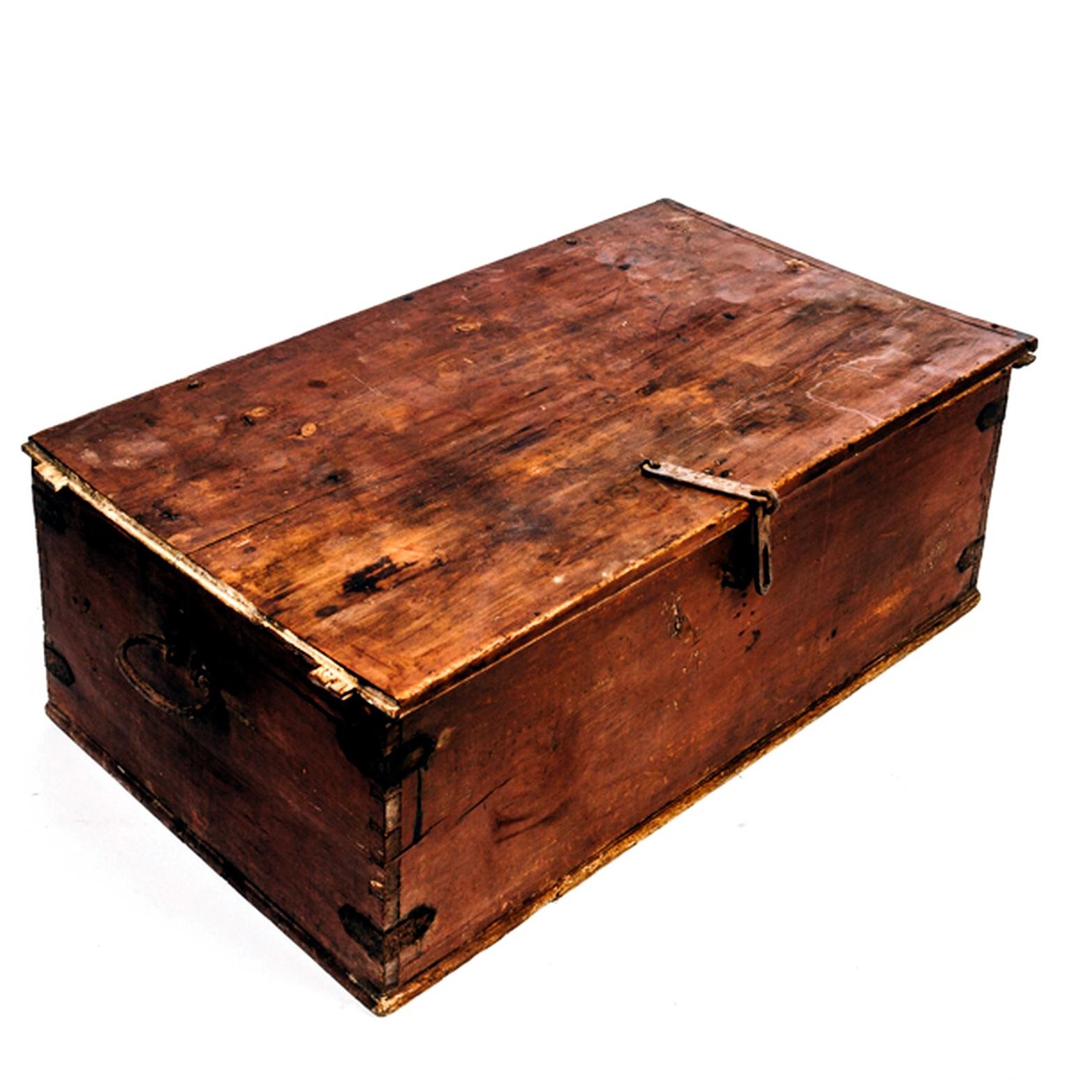 Antique Allmoge Chest from Sweden 1839 in Pine For Sale