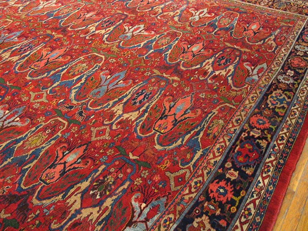 Wool Early 20th Century Persian Bijar Garrus Carpet ( 12'4