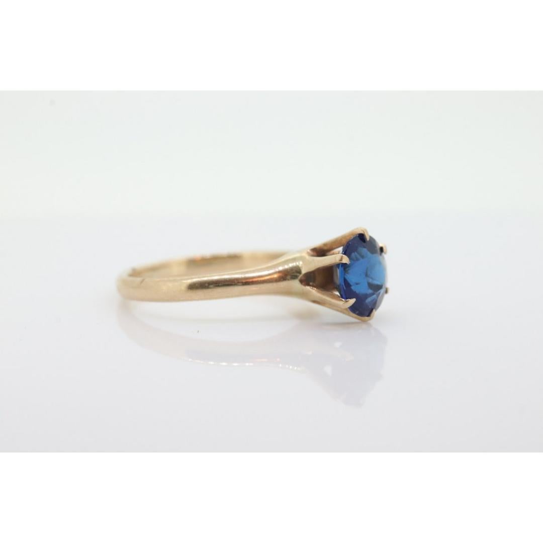 Women's Antique Allsopp Brothers ring. 10k Blue SAPPHIRE victorian prong set. Allsop Bro For Sale