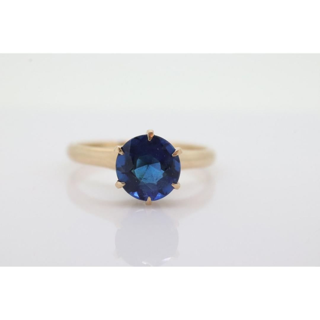 Antique Allsopp Brothers ring. 10k Blue SAPPHIRE victorian prong set. Allsop Bro For Sale 1