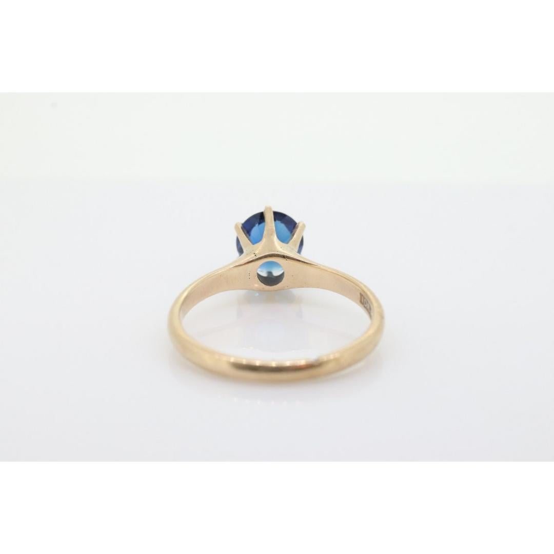 Antique Allsopp Brothers ring. 10k Blue SAPPHIRE victorian prong set. Allsop Bro For Sale 2