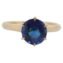 Antique Allsopp Brothers ring. 10k Blue SAPPHIRE victorian prong set. Allsop Bro