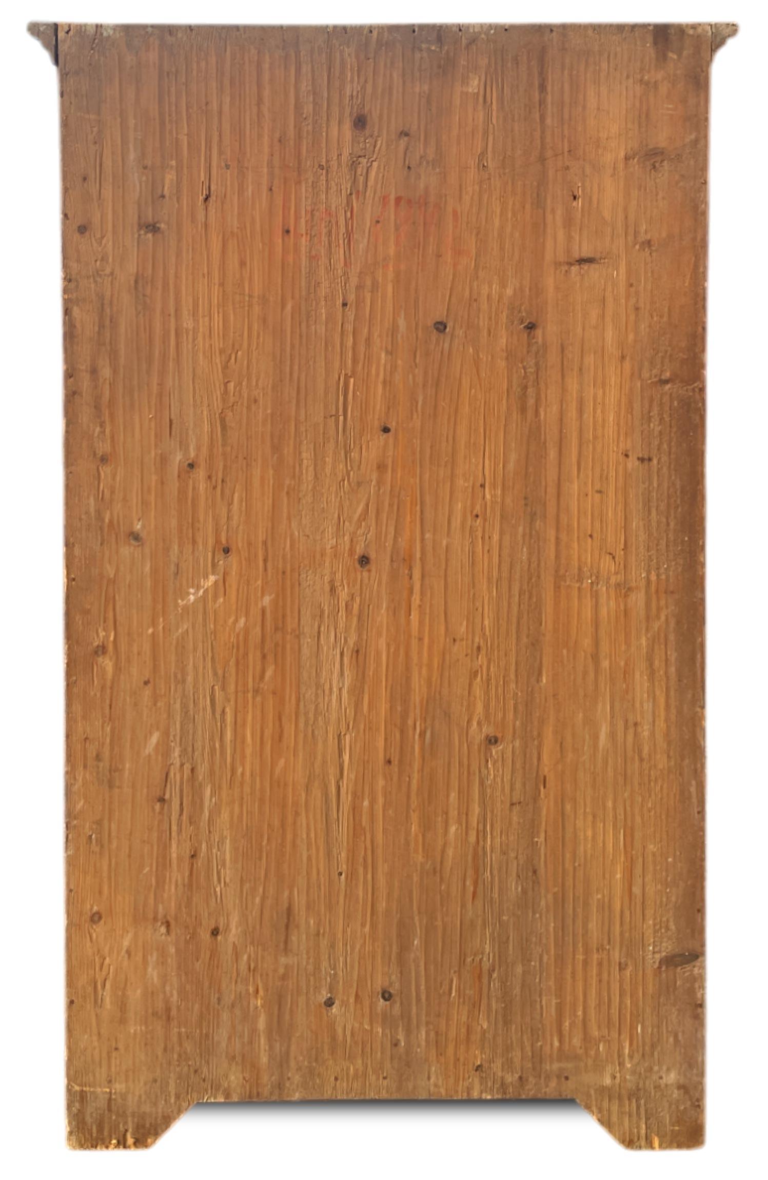 Antiguo armario pintado alpino fechado en 1834 en venta 5