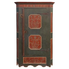 Antique Alpine Painted Cupboard dated 1834