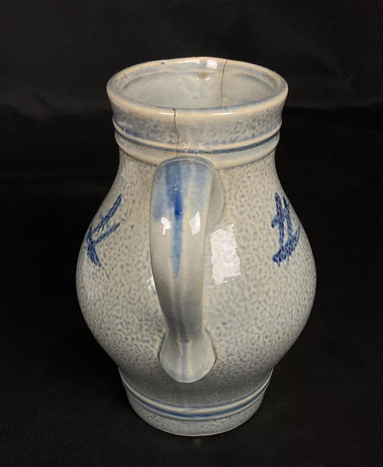 Grès porcellanato Antica brocca in gres d'Alsazia, XX secolo, 19 cm - 2Y537 in vendita