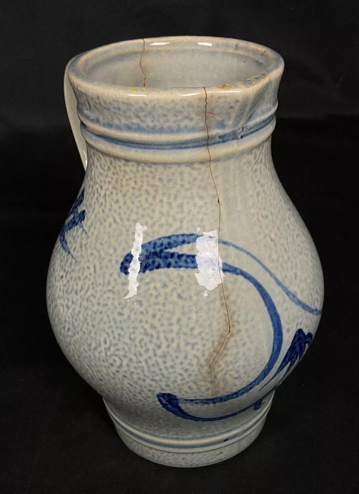 Antica brocca in gres d'Alsazia, XX secolo, 19 cm - 2Y537 in vendita 4