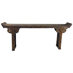 Antique Altar Table with Open Carved Double Ruyi Legs