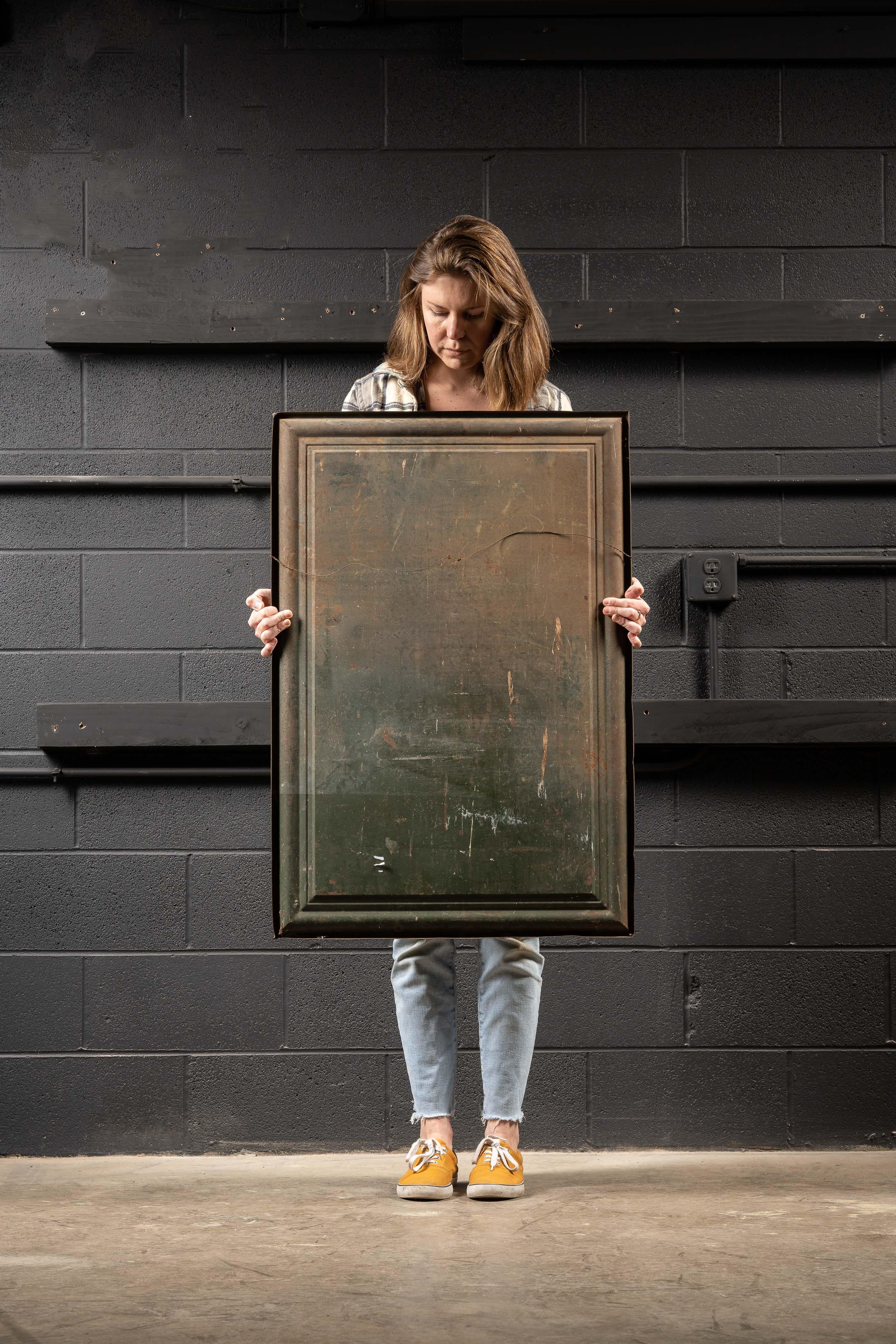 Art Nouveau Antique Altered El Bart Gin Self-Framed Tin Litho Advertising Sign For Sale