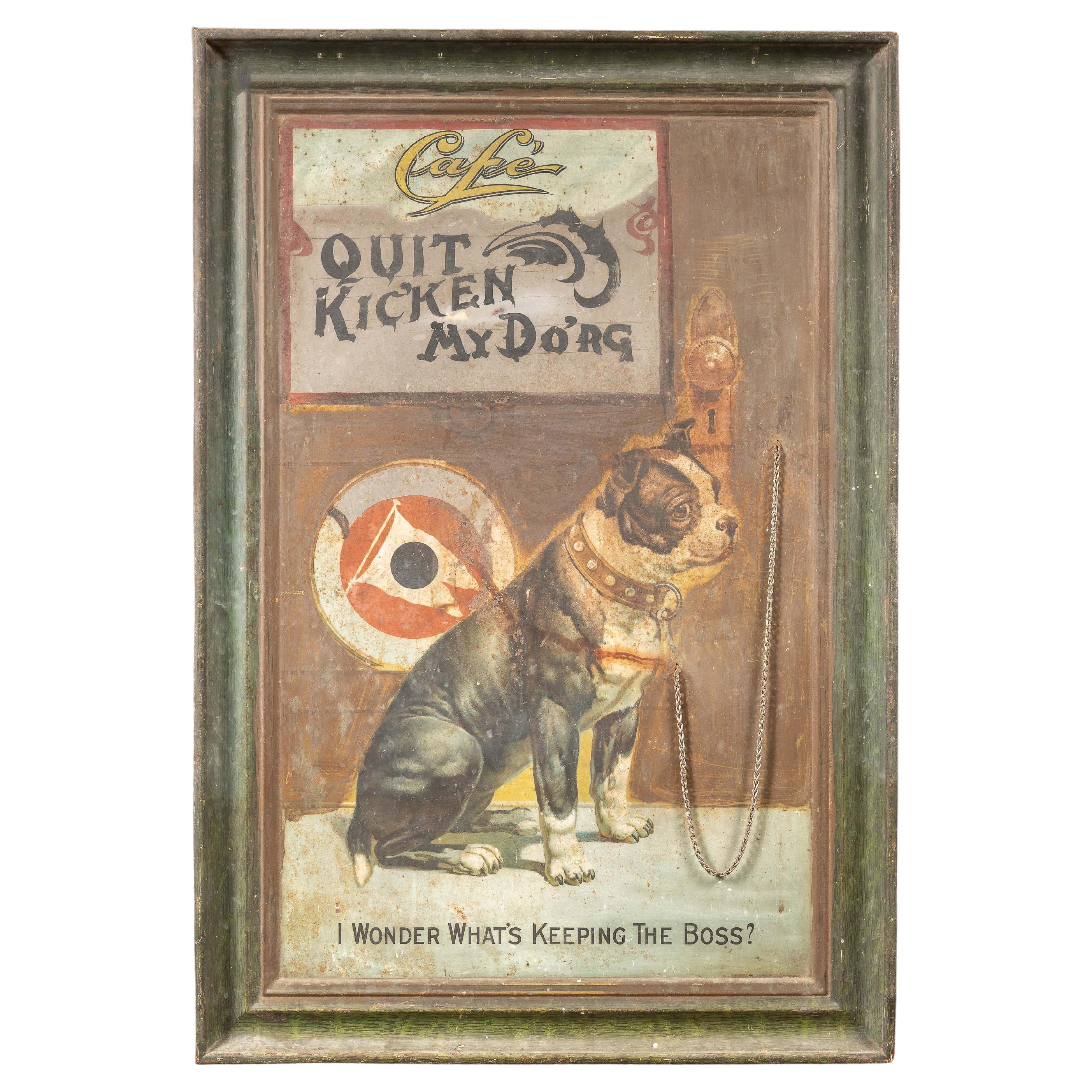 Antique Altered El Bart Gin Self-Framed Tin Litho Advertising Sign For Sale