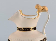 Antique Altwasser Chocolate Jug in Porcelain with a Lion on the Handle