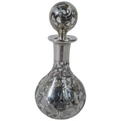 Antique Alvin Art Nouveau Silver Overlay Perfume Bottle
