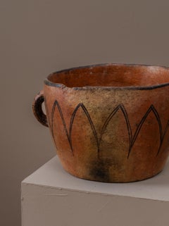 Antique Amazigh Terracotta 'Qdah' Ablution Bowl, Sless Tribe, Morocco