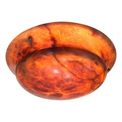 Antique Amber Alabaster Light Fixture