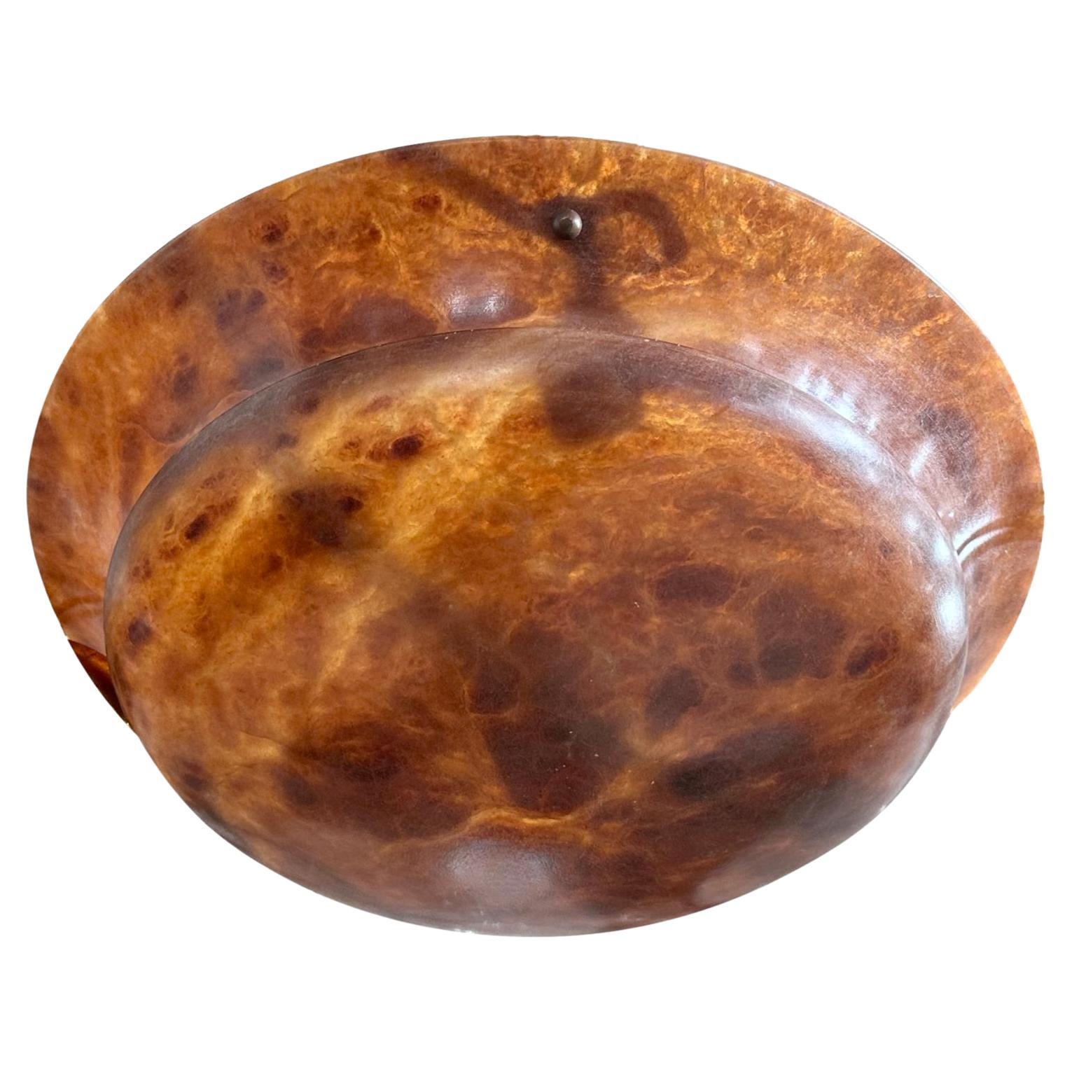 Antique Amber Alabaster Light Fixture