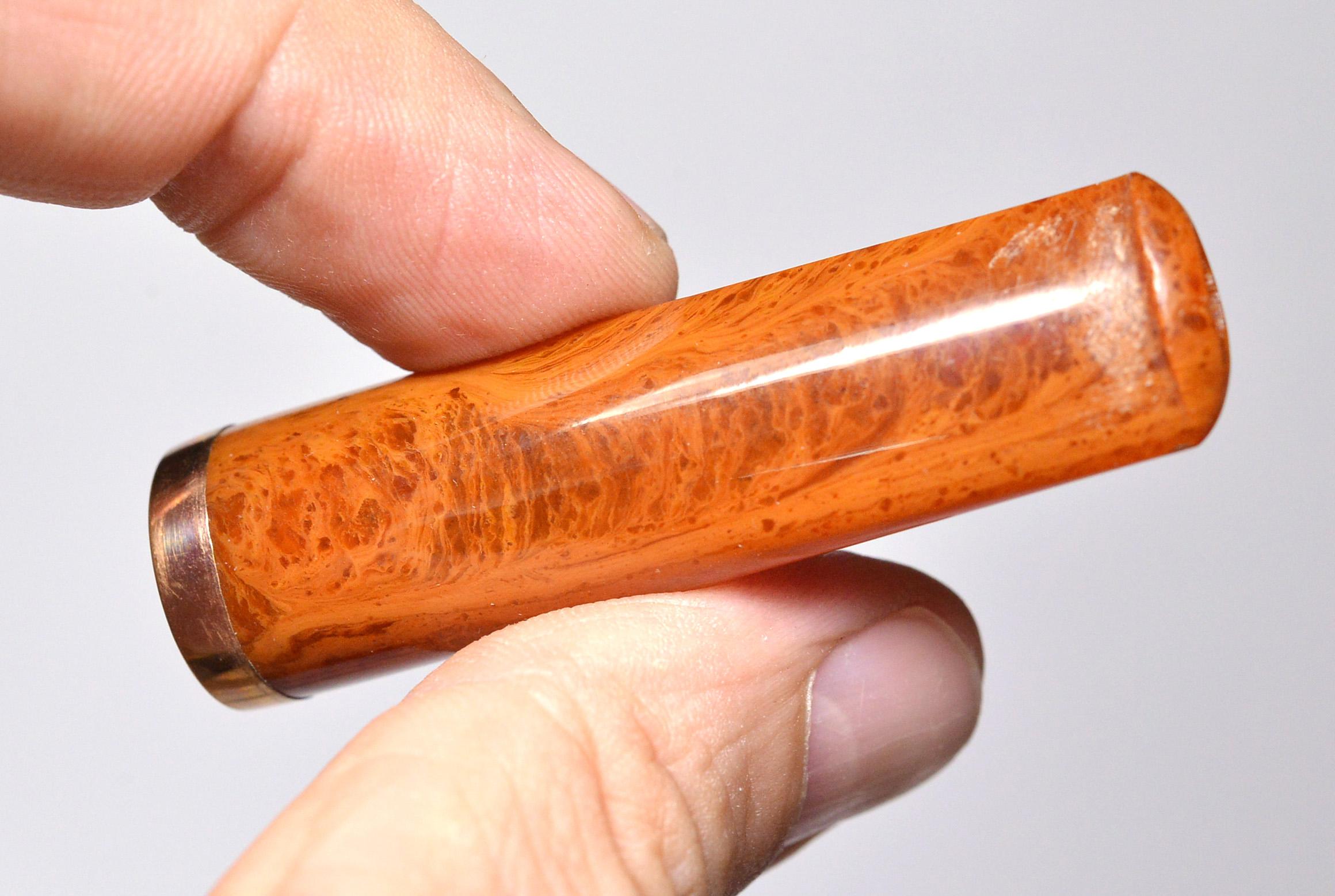 Antique Amber and Gold Cigar Holder with 830 Silver Etui early 20th century In Good Condition In Sweden, SE