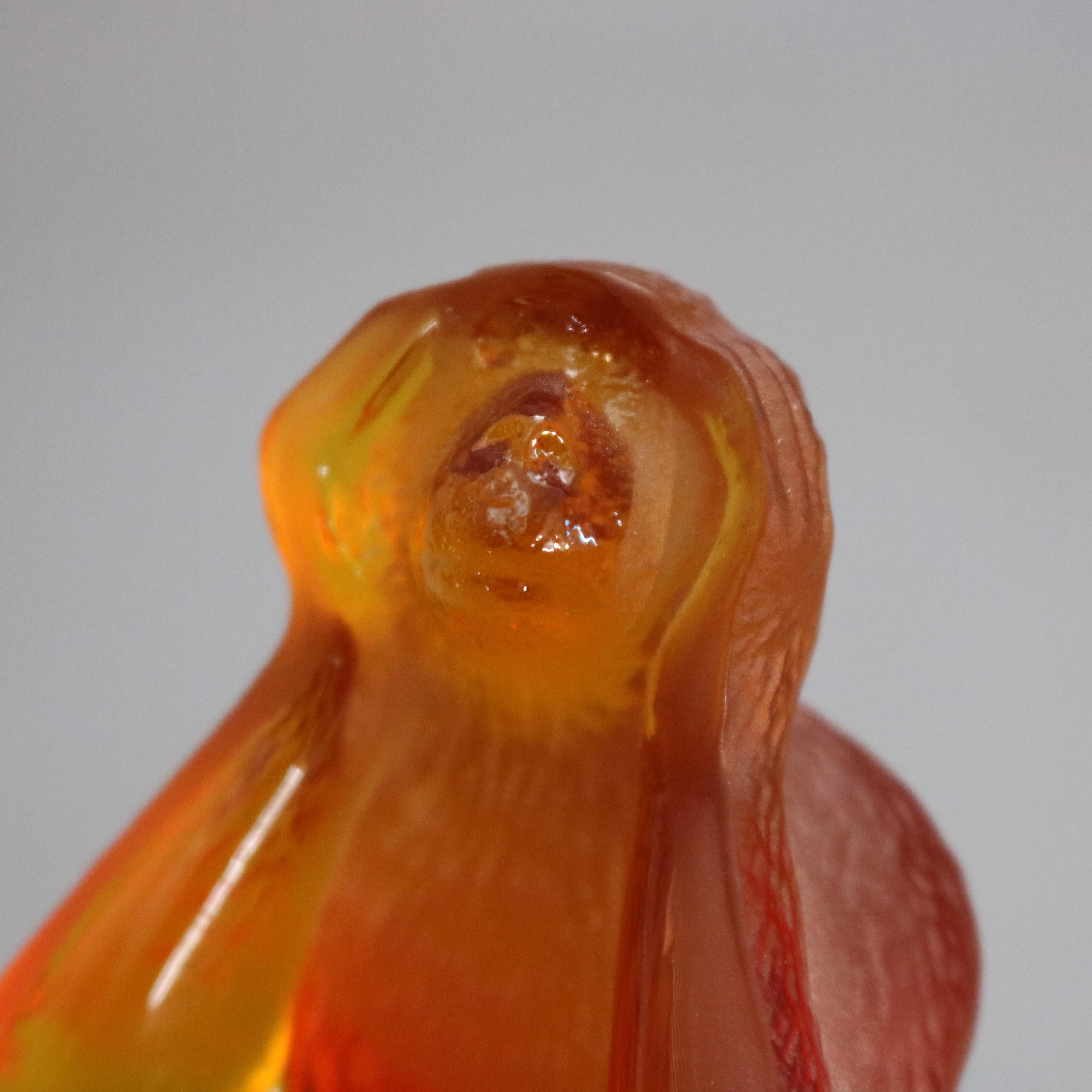 Molded Antique Amber French Daum Crystal Figural 