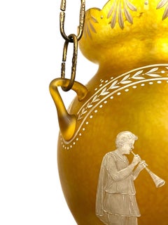 Lanterne ancienne en verre ambré