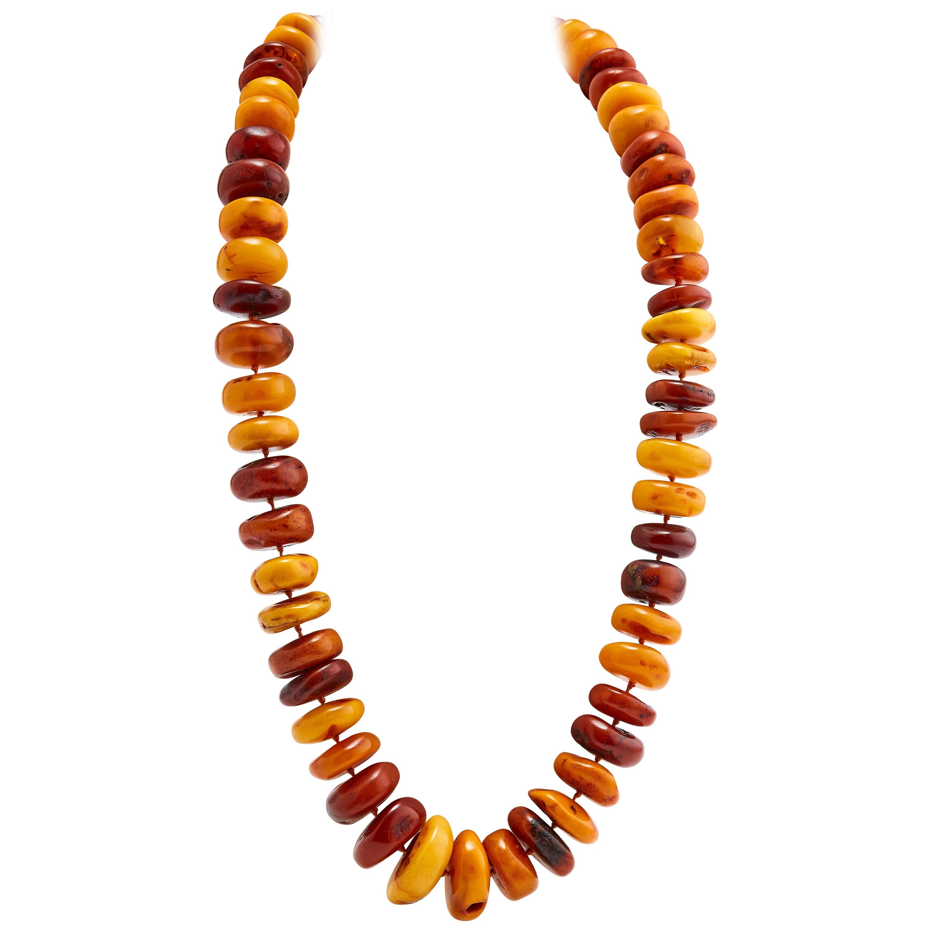 Antique Amber Necklace For Sale