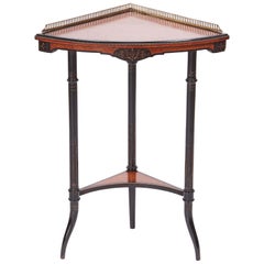 Antique Amboyna and Ebonized Corner Table, circa 1880