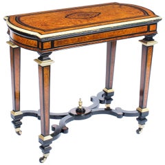 Antique Amboyna and Ebonized Card Table, 19th Century