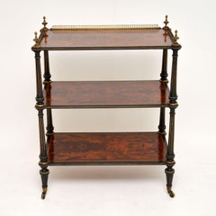 Antique Amboyna and Ebony Étagère Side Table