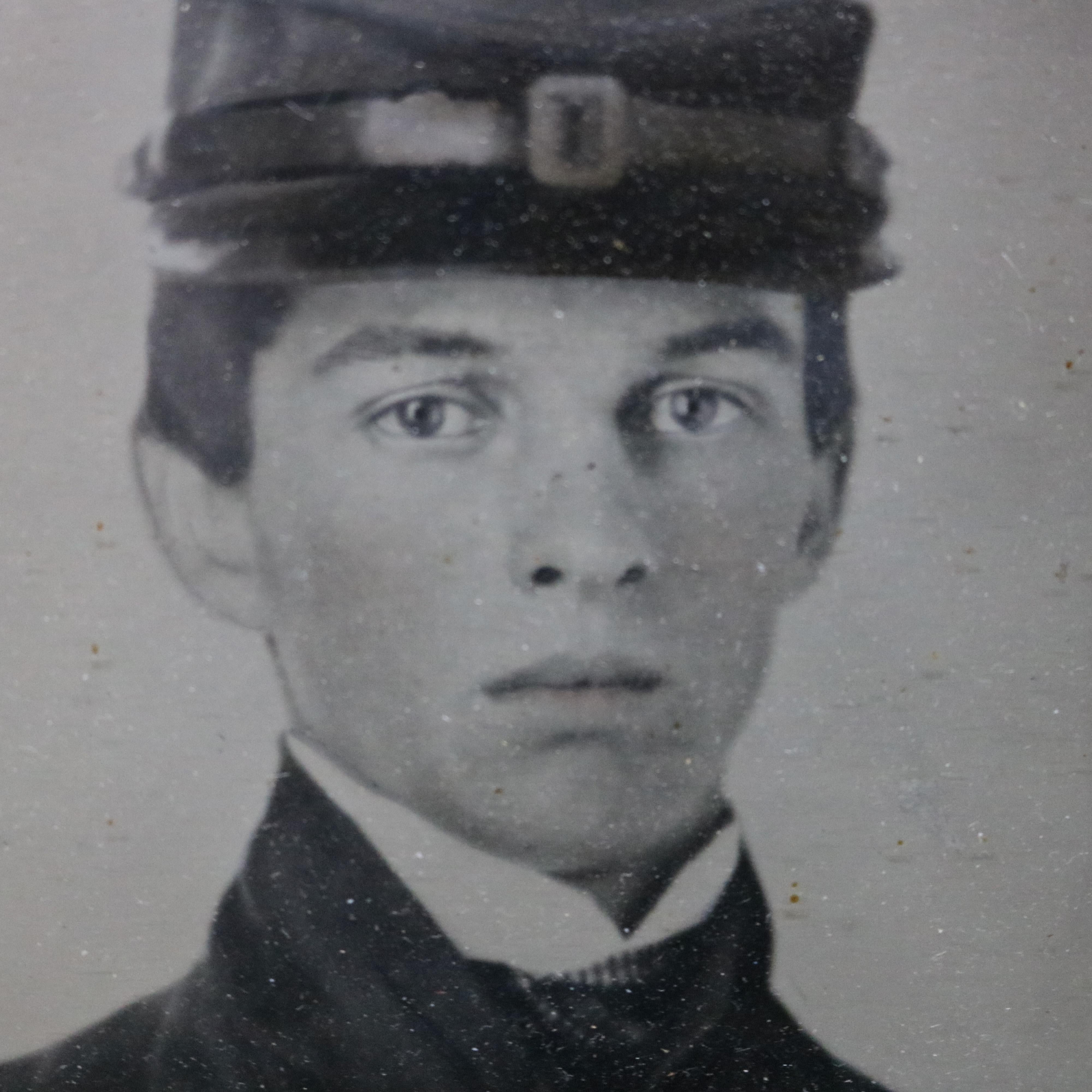 Antique Ambrotype Photograph of a Young Civil War Soldier in Carved Frame C1865

Measures- 15.25