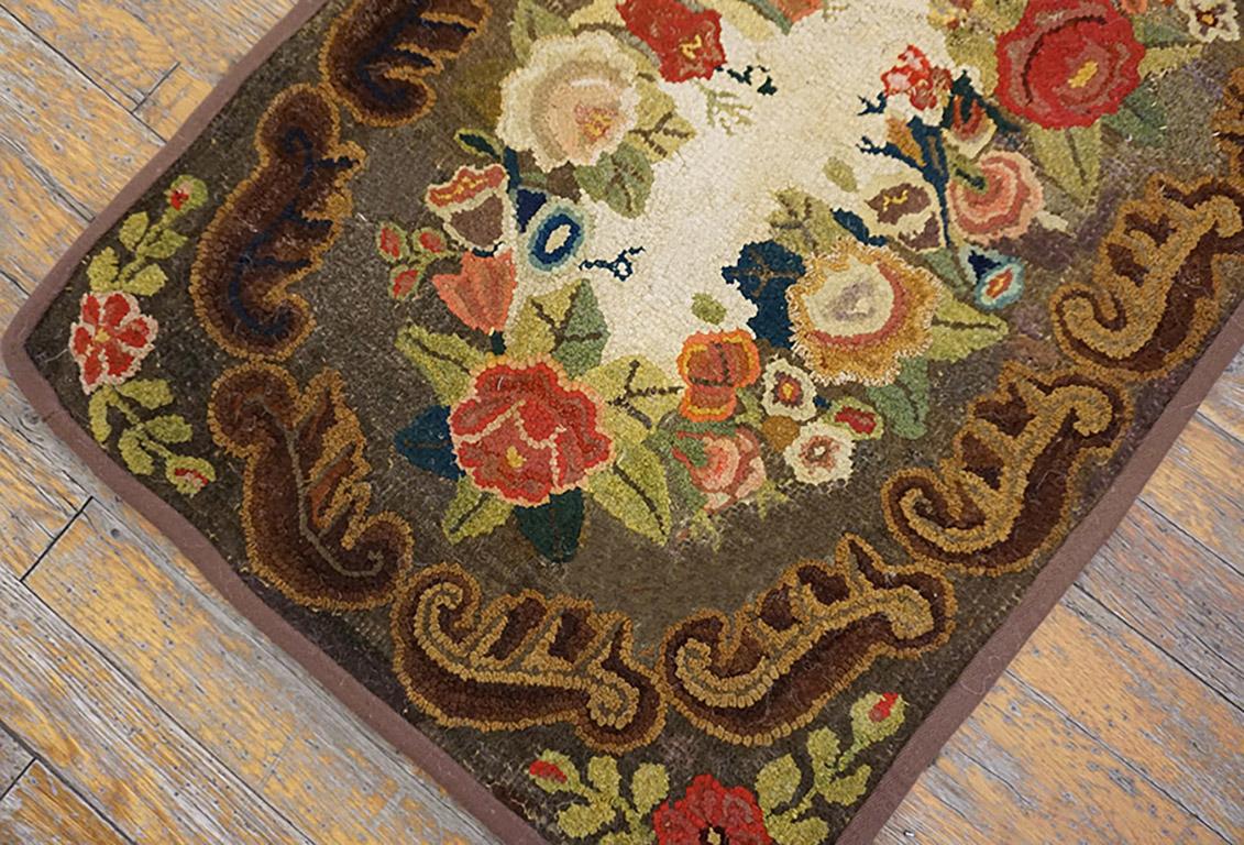 Late 19th Century American Hooked Rug ( 1'8
