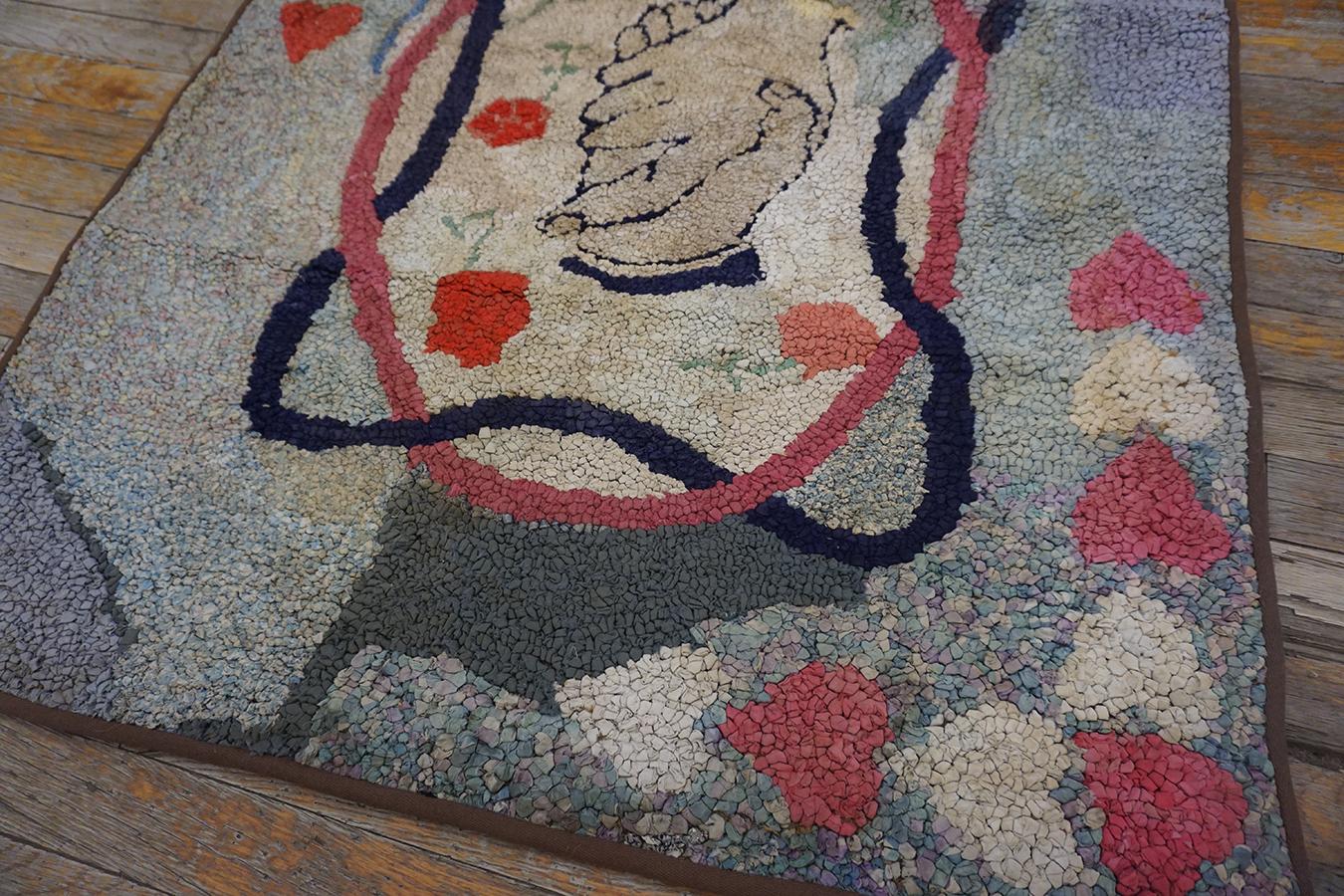 Early 20th Century American Hooked Rug ( 2'9