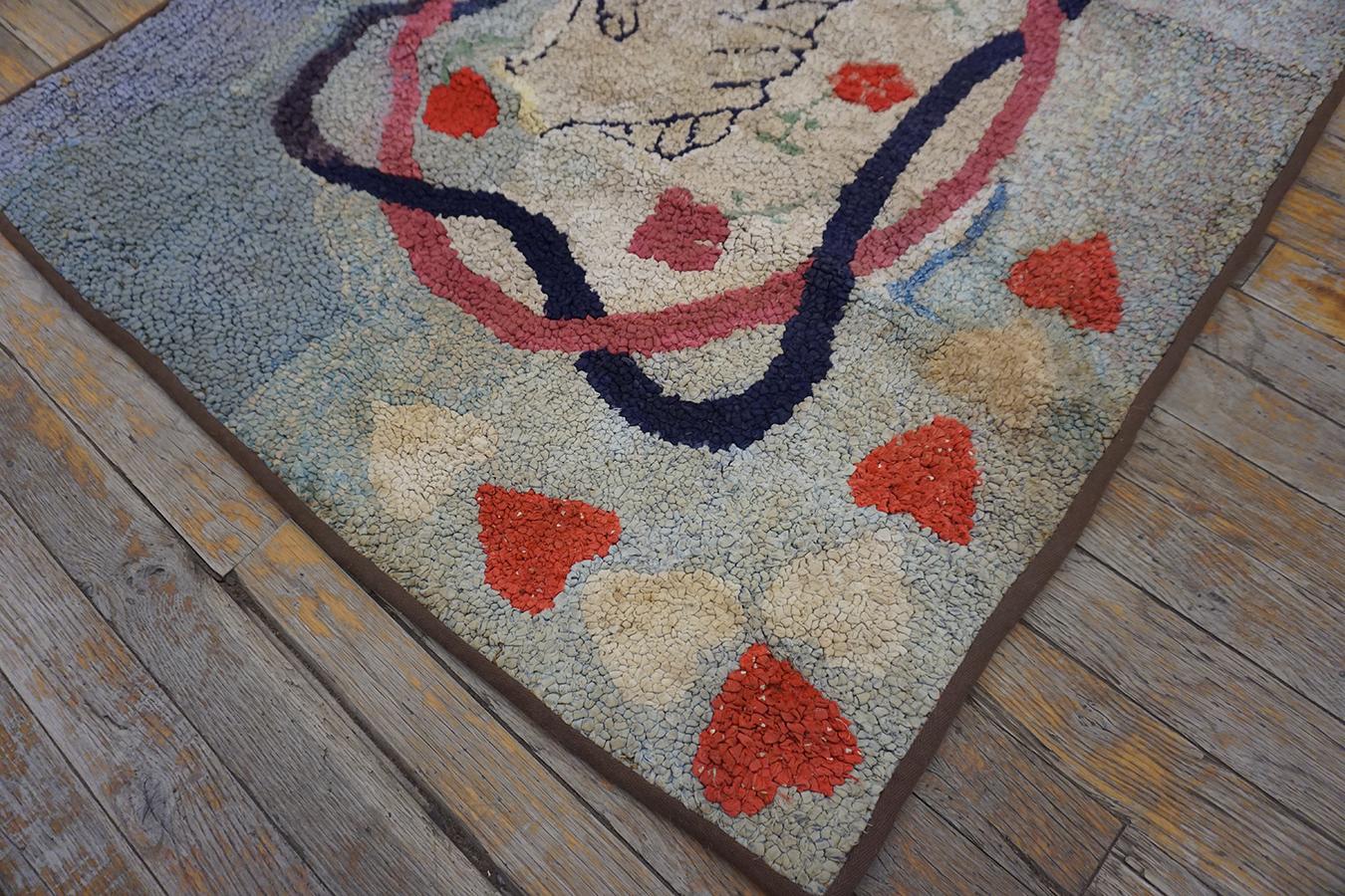 Early 20th Century American Hooked Rug ( 2'9