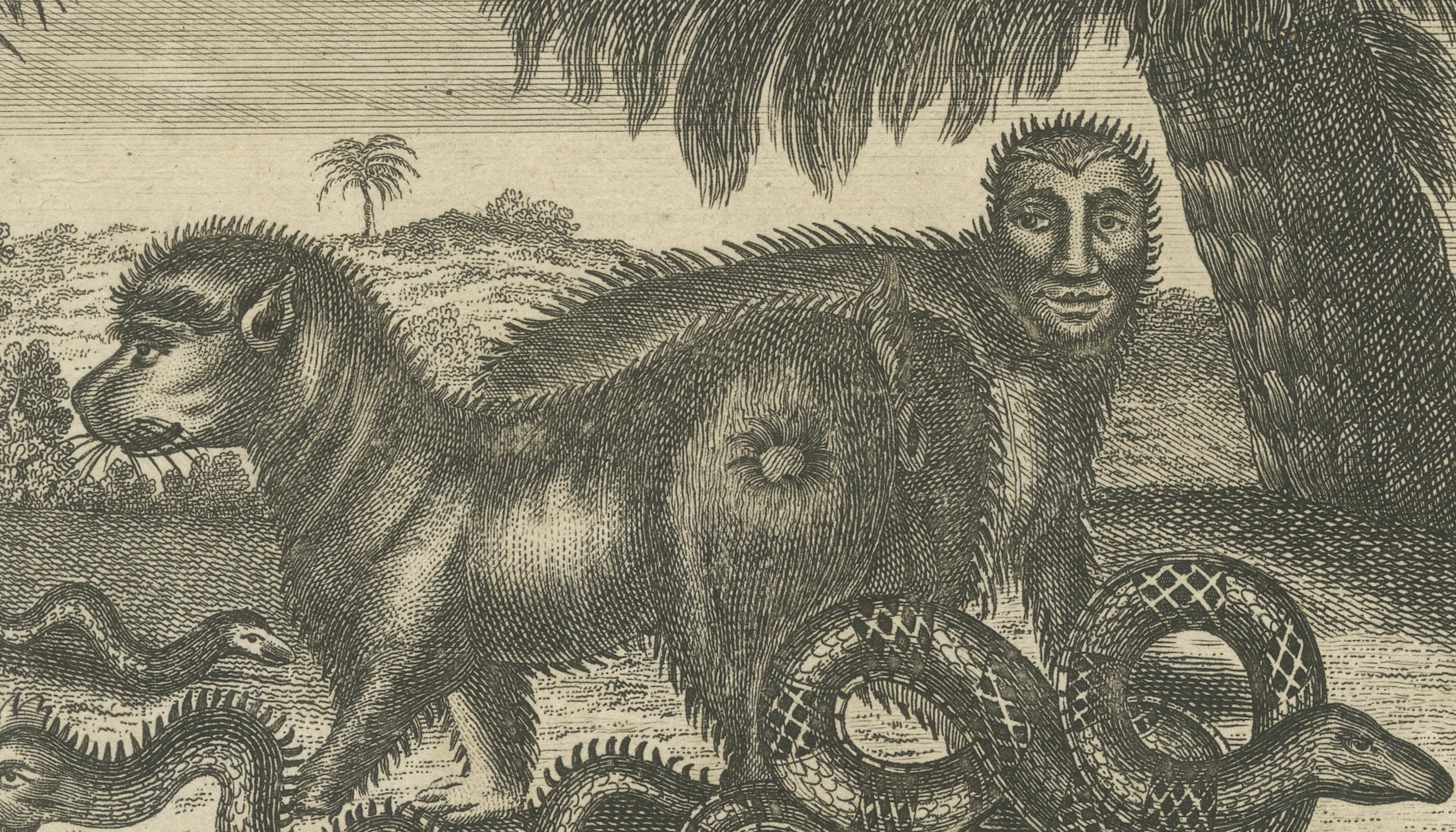 Antique America Engraving Chile Natives & Guatemala Serpents Drake, 1771