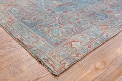 Antique America Sarouk Carpet, Pink Red and Blue Accents