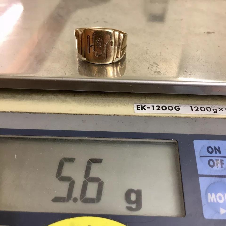 Antique American 10K GOLD SIgnet RIng 5.6 Gram Size 11 Engraved JGH For Sale 6