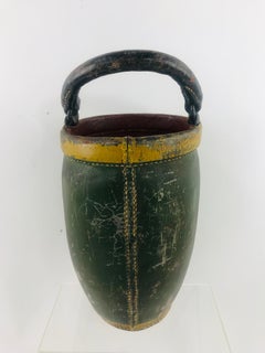 Antique American 1855 Painted Leather Fire Bucket for R.C. Manning