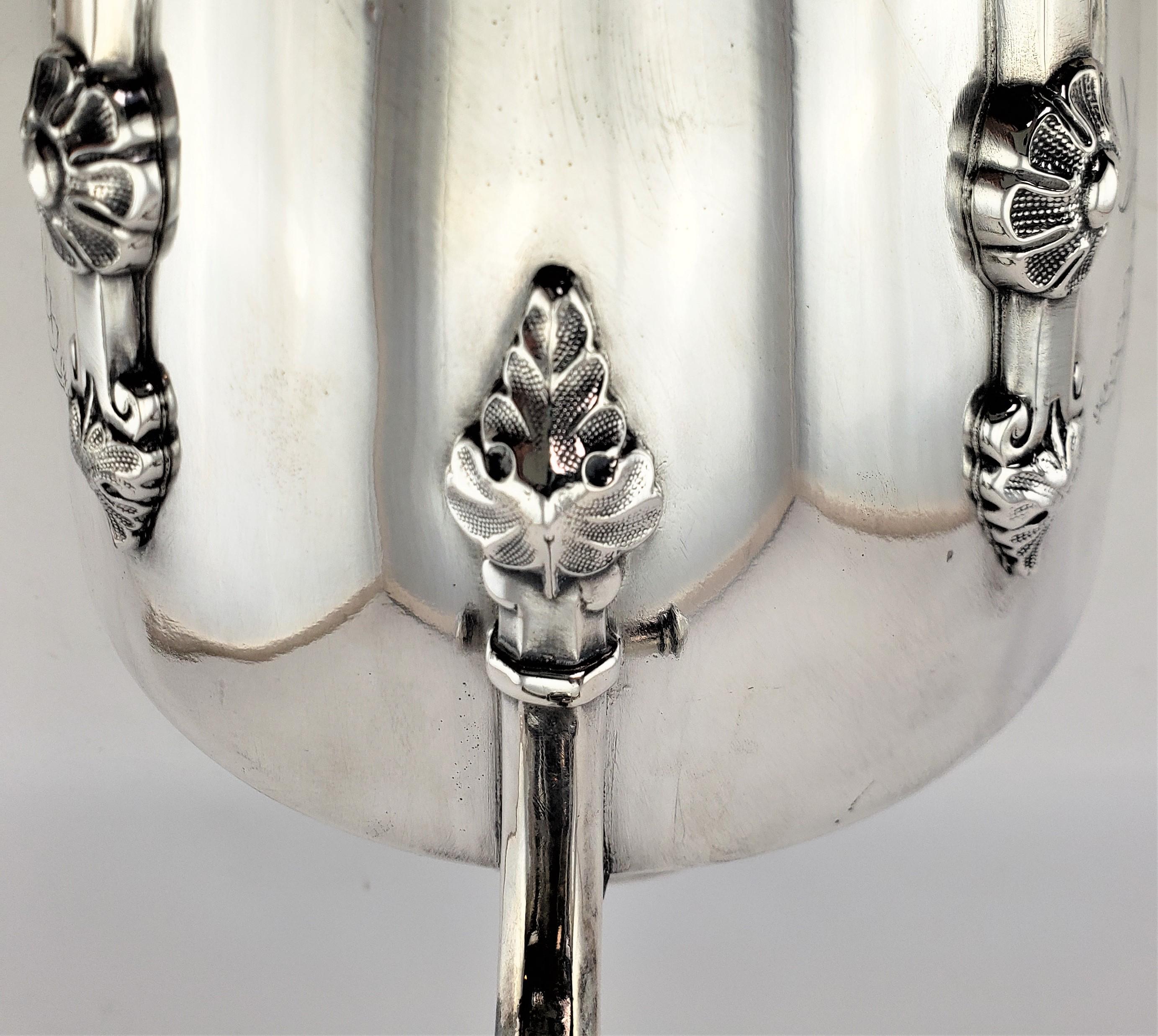 Antique Aesthetic Movement Silver Plated Hot Water Urn with Floral Decoration For Sale 10