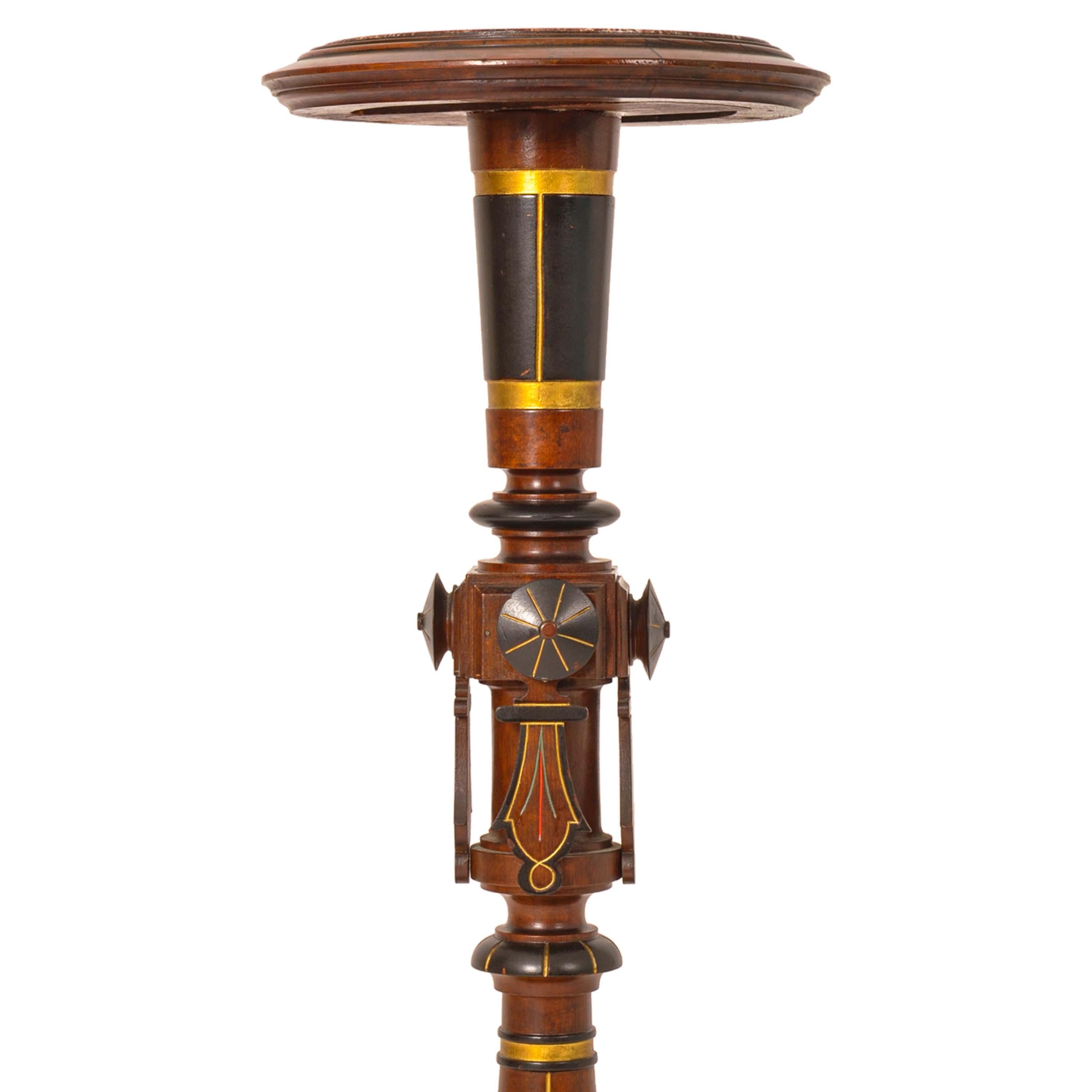 Antique American Aesthetic Movement Herter Bros Gilded Pedestal Plant Stand 1875 1