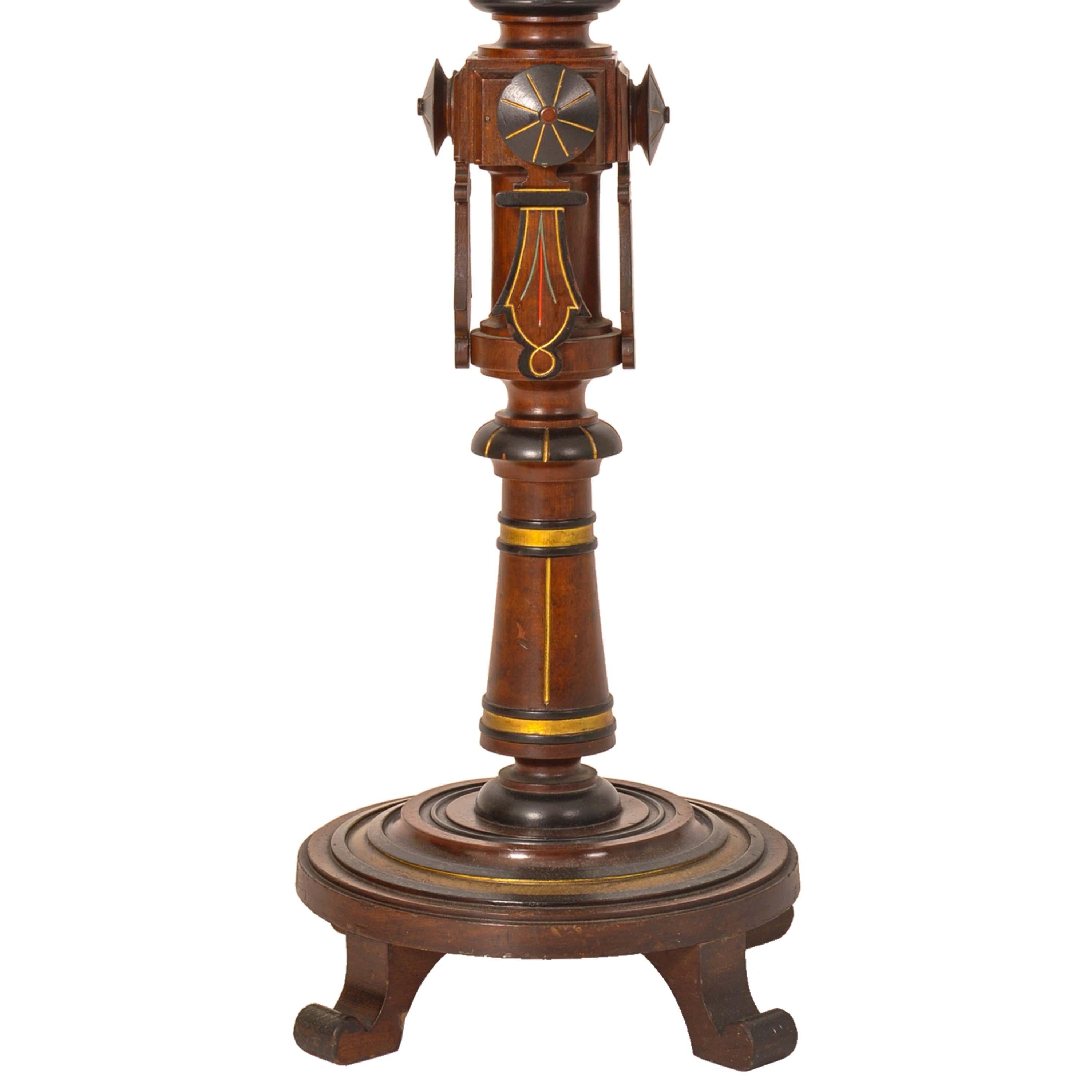 Antique American Aesthetic Movement Herter Bros Gilded Pedestal Plant Stand 1875 2