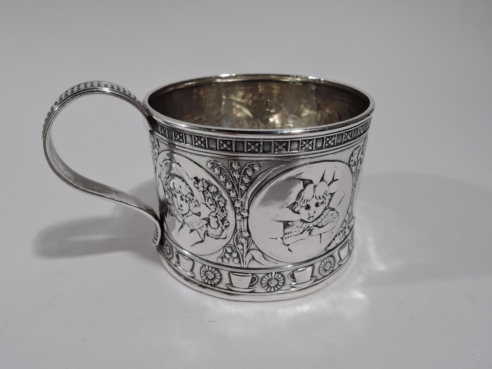 Antike amerikanische Ästhetik-Babybecher aus Sterlingsilber von Gorham (Ästhetizismus)