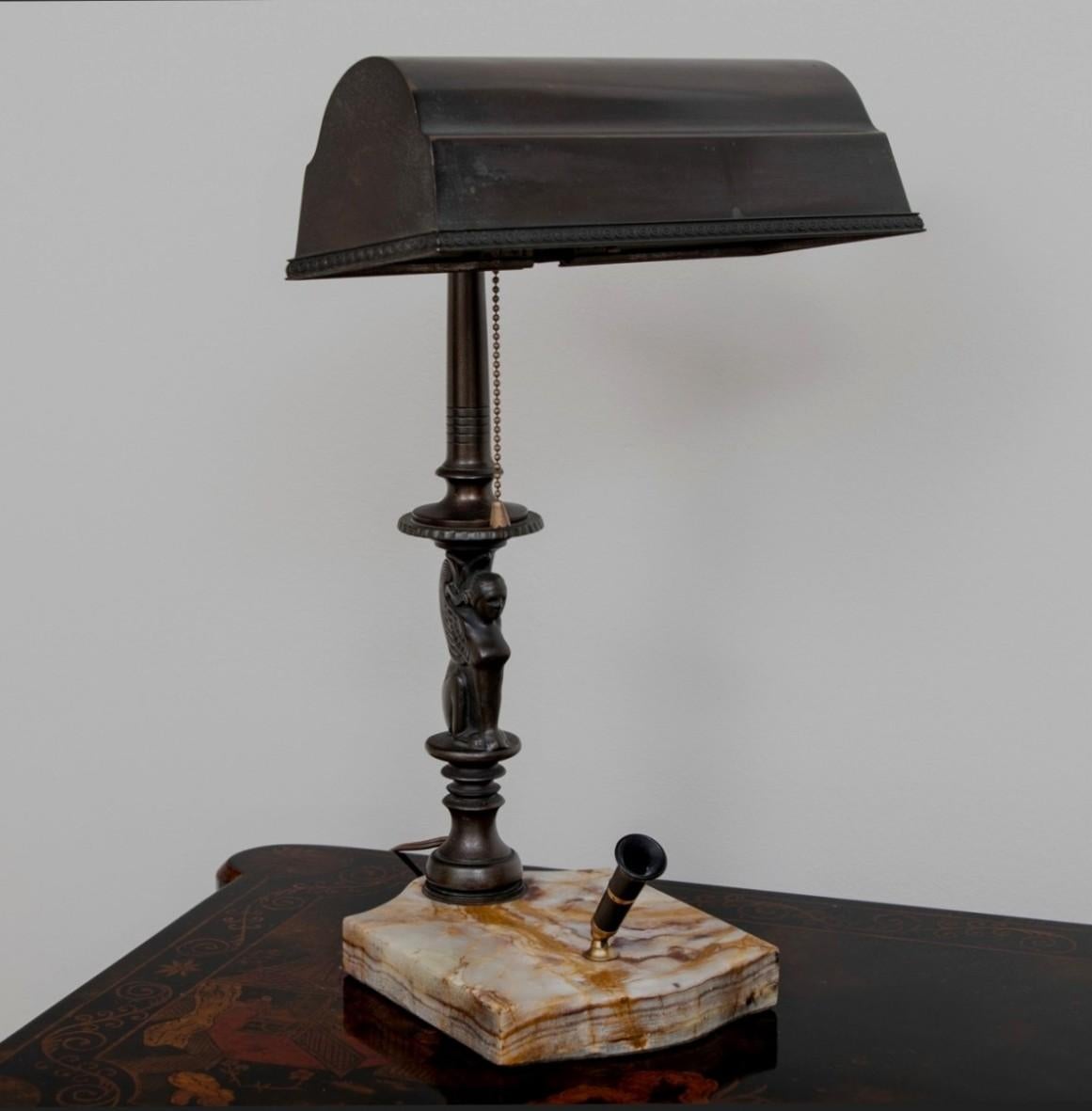 Art Déco Antica lampada da tavolo americana Amronlite Sheaffer per penna stilografica Deluxe in vendita