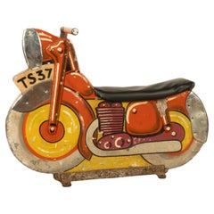 Antique American Amusement Park Motorcycle Painted Carousel Carnival Ride 1940s