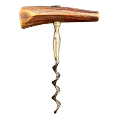 Antique American Antler Mounted Corkscrew, Circa 1900