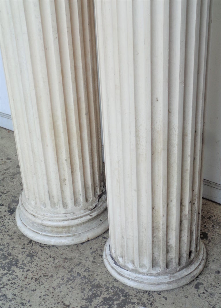 Antique American Architectural Fluted Wood Columns For Sale at 1stDibs